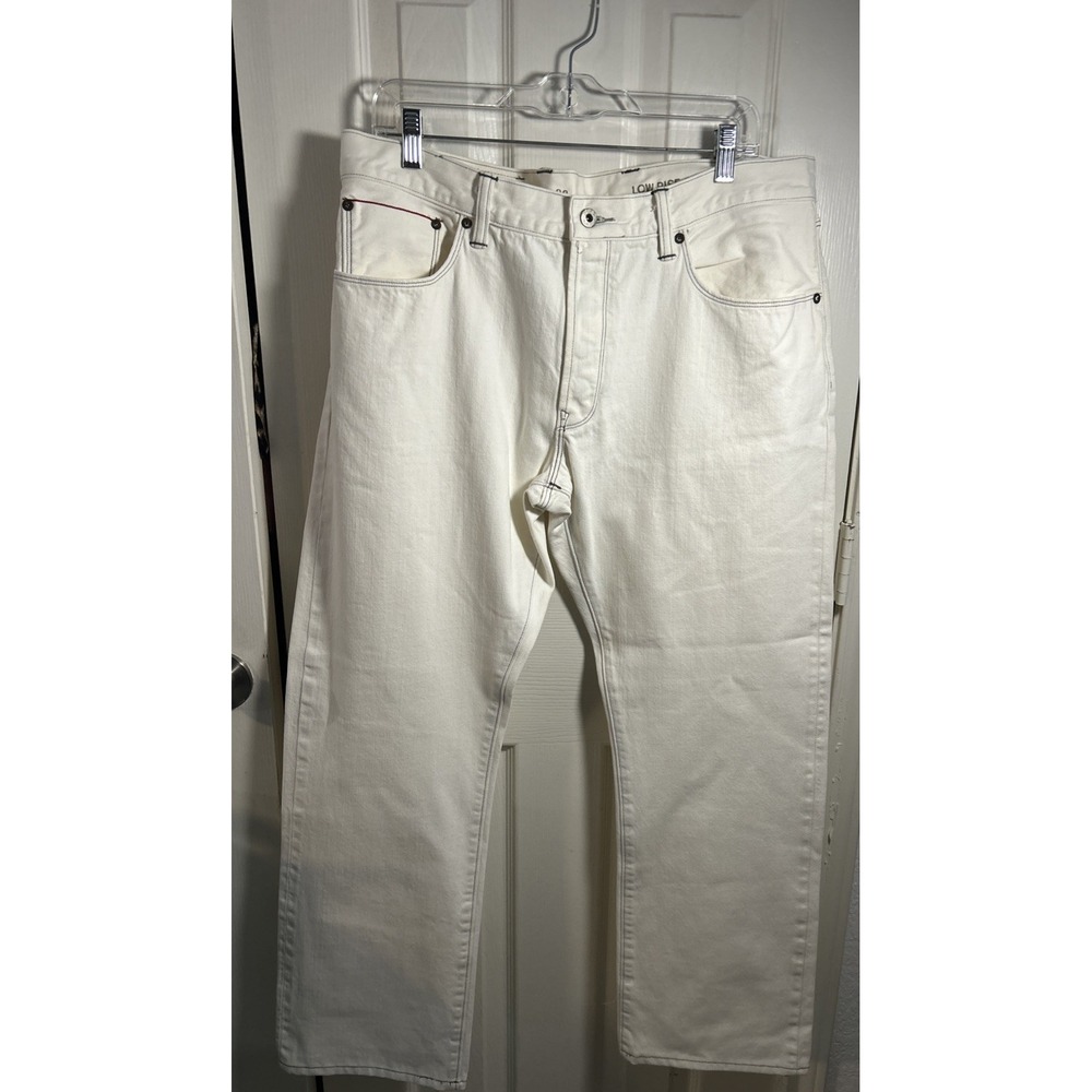 Gap 1969 Jeans Mens 36x32 White Japanese Denim Low Rise Straight